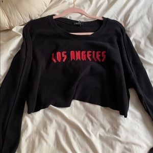LONG SLEEVE, LOOSE FITTING “LA” CROP TOP